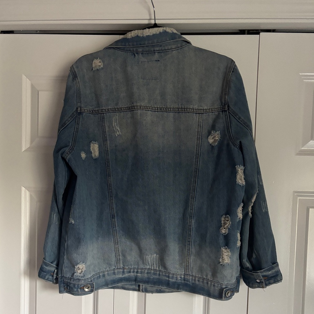 Cavalini Light Blue Distressed Denim Jacket - Picture 6 of 7